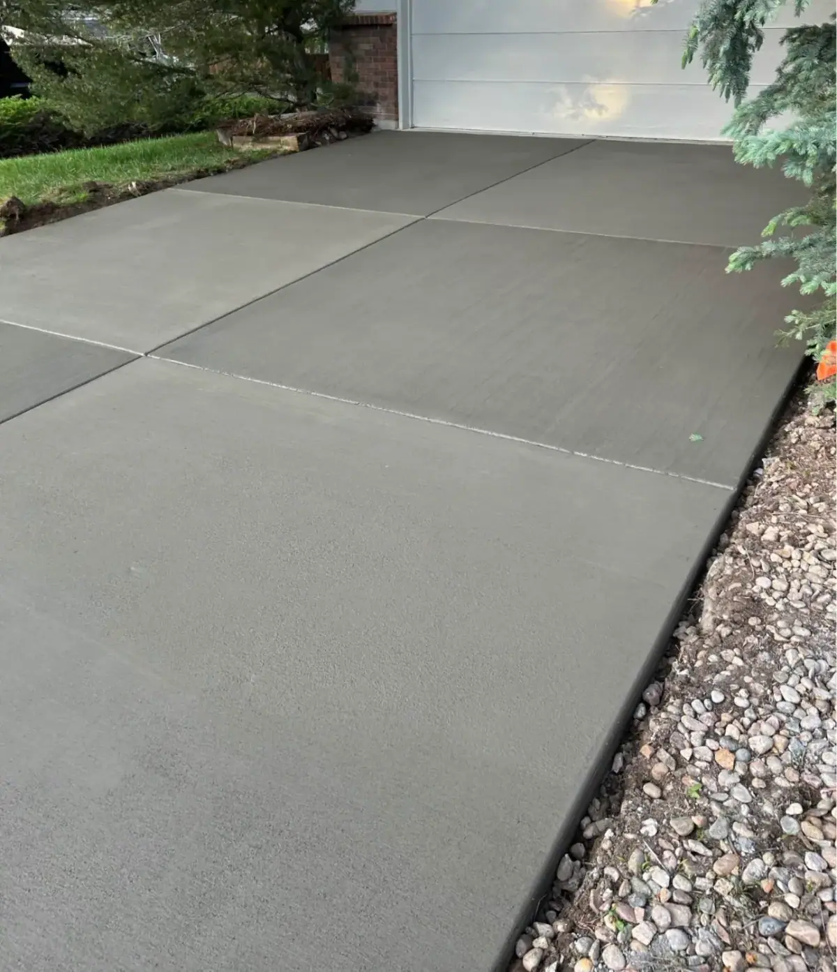 Broom finished driveway with fresh control joints, A & M Contracting