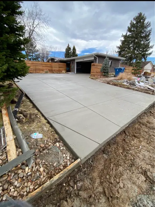 New concrete slab with the mountains on the skyline, A & M Contracting